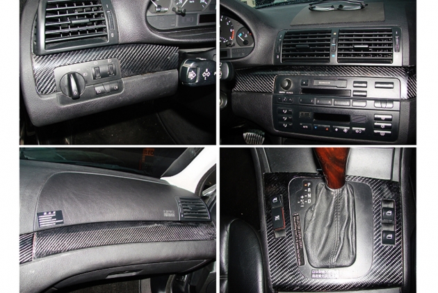 E46 4D interior dash kits, carbon(8 pcs) 1