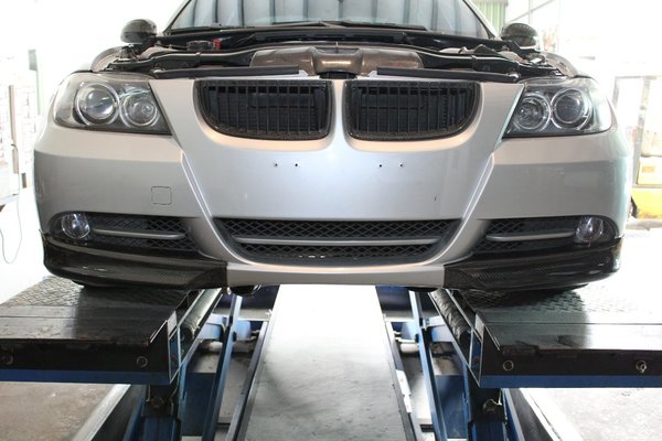 E90 front bumper splitter for original bumper,carbon 1