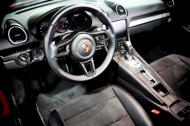 Porsche 718 Boxster Steering Wheel Cover-forged carbon black 3
